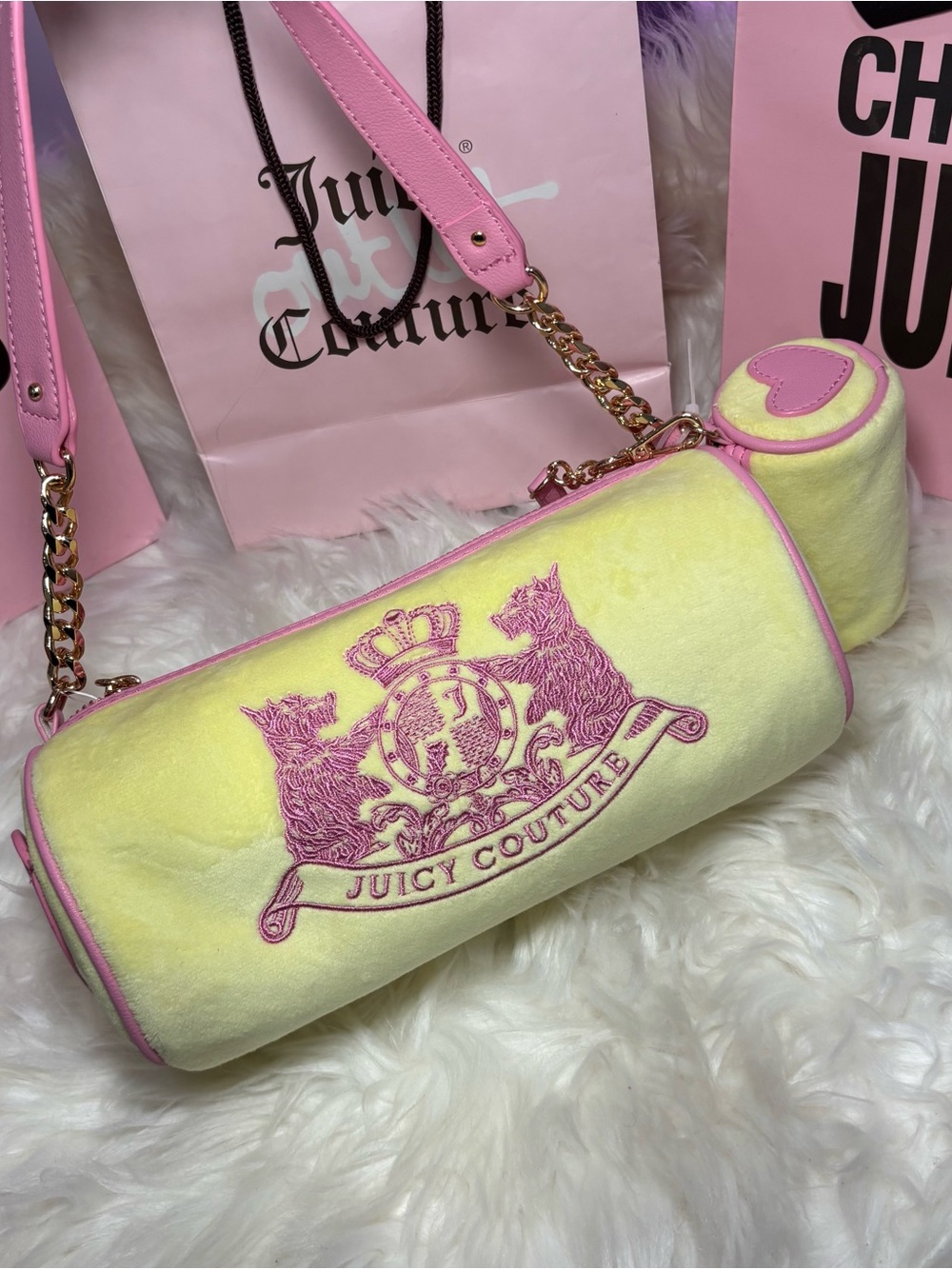 Juicy Couture yellow barrel bag